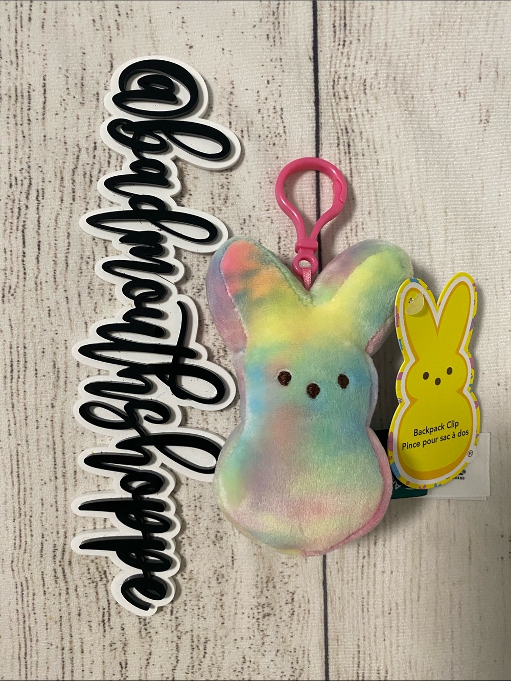 NWT Peeps Tie Dye Bunny Plush Bag Charm